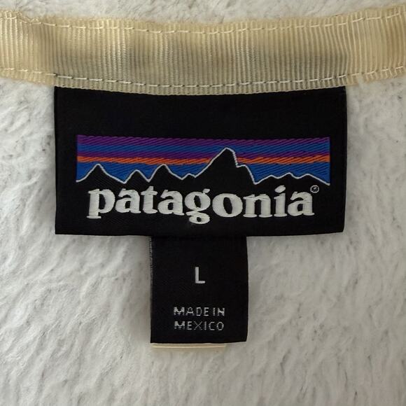 Patagonia Re-Tool Snap-T Raw Linen White X-Dye Polartec Fleece Pullover - Picture 5 of 6